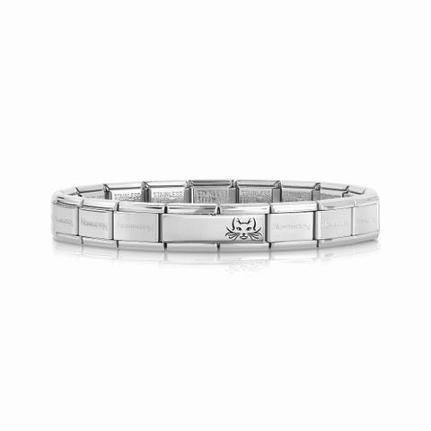 Bracelet Composable Classic avec chat Bracelet à personnaliser en Argent 925 avec chat et possibilité de gravure.
