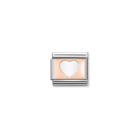 Composable Classic Link Rose Gold Heart Stainless steel and bonded rose gold Love symbols Link