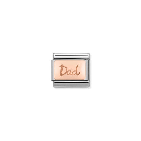 Composable Classic Dad Link in Rose Gold Link with engraving in 9K rose gold