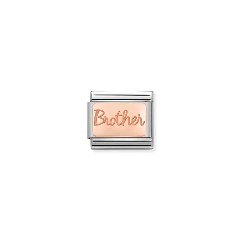Composable Classic Brother Link in Rose Gold Link in stainless steel and bonded rose gold with writing