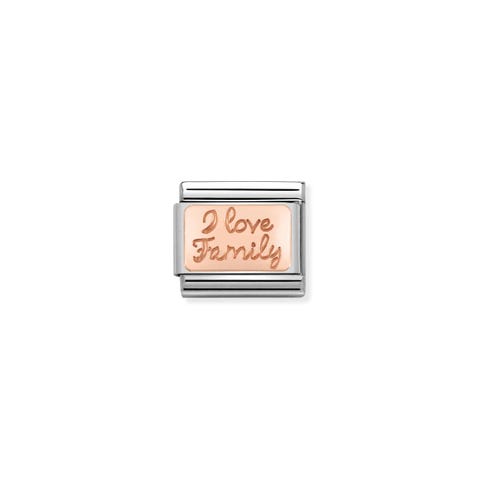 Composable Classic Link I love Family Rosagold Link mit Gravierung in 375er Rosagold
