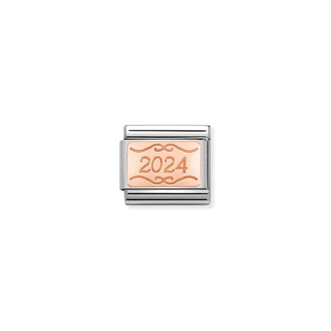 Link Composable Classique plaquette “2024” Link en acier et argent 925 année 2024