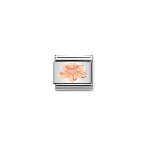 Composable Classic Link Daffodil Link with flower in Rose gold