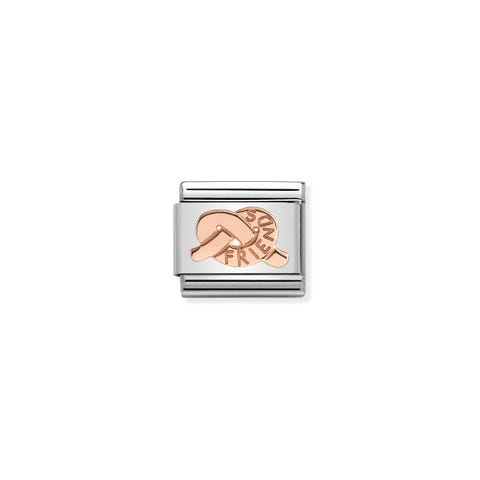 Link Composable Classic Noeud Amis Link nœud en acier inoxydable avec Symbole en or rose 9K