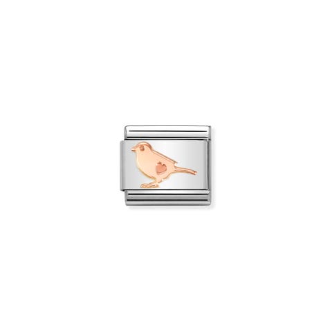 Composable Classic Link, rose gold Bird Link with Animal symbol, stainless steel and rose gold