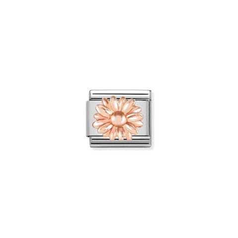 Composable Classic Link Daisy symbol in Rose gold Link in bonded rose gold and flower symbol