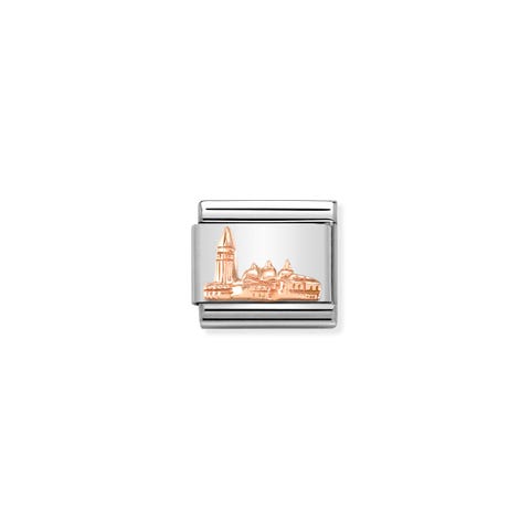Composable Classic Link Markusplatz Rosagold Link in 375er Rosagold mit Venedig Symbol