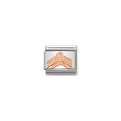 Composable Classic Link Rialto-Brücke Silber Link in Edelstahl und 375er Gold