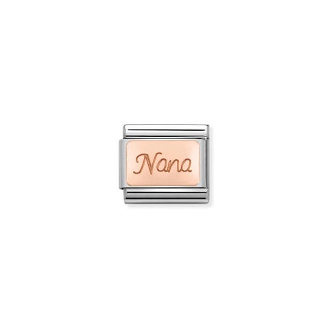 Composable Classic Link Oma in Rosagold Link mit eingraviertem Schriftzug 