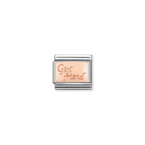 Link Composable Classic Fiancée en Or rose Link avec inscription en Or rose