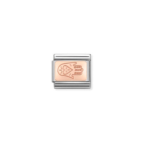 Composable Classic Link Rosegold Hand of Fatima Link with symbol in bonded rose gold