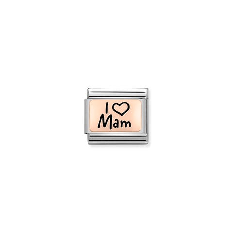 Composable Classic Link I LOVE MAM in rosegold Limited Edition Link in bonded rose gold and enamel