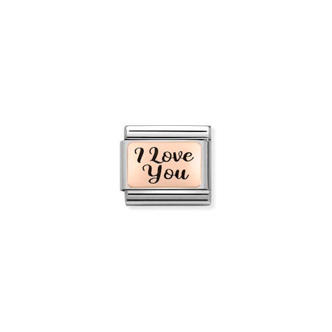 Classic Composable Link, I LOVE YOU, rose gold Link with English text