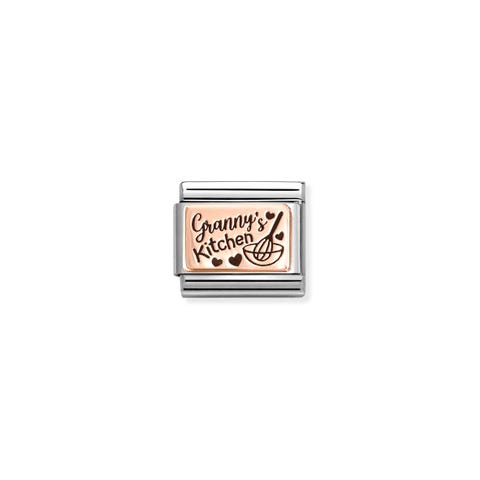 Composable Classic Link GRANNY’S KITCHEN Bowl Link with paste in bonded rose gold and text