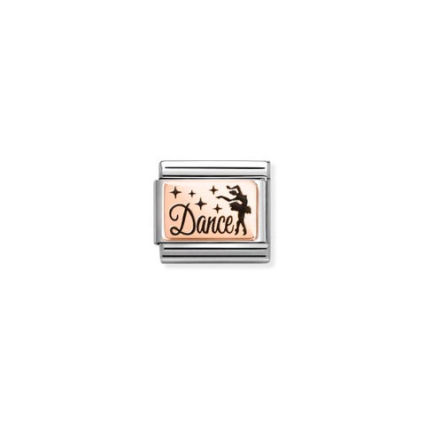 Link Composable Classic DANCE con bailarina Link en Acero y Oro rosa 375 con esmalte