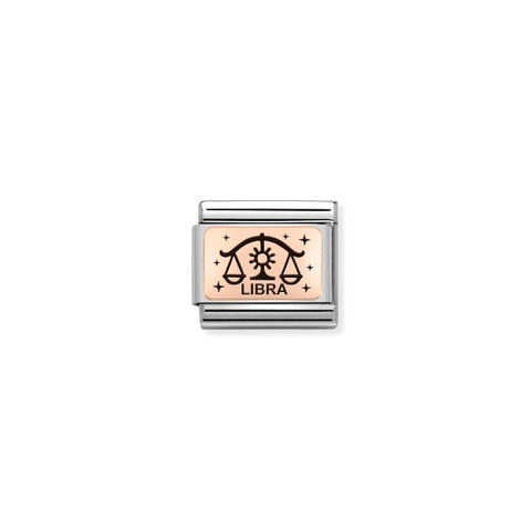 Composable Classic Link in Rosagold Waage Link in 375er Rosagold mit Sternzeichen