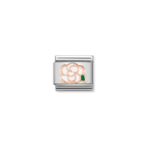Composable Classic Link Camelia Link with flower in bonded rose gold