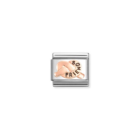 Composable Classic Link FRIENDS Promises Knot Rosegold Stainless steel Link with bonded rose gold, Friendship theme