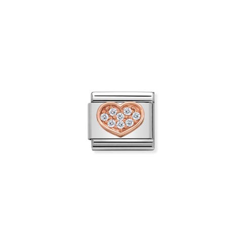 Composable Classic Link Heart with Stones Stainless steel Link from the RoseGold Collection