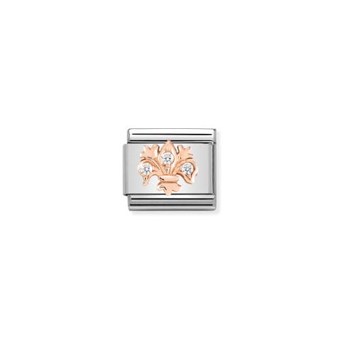 Composable Classic Link Lily with Stones Link with White Cubic Zirconia