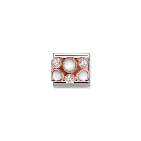 Link Composable Classic Grappolo con Madreperla Link Collezione Couture in Acciaio e Oro rosa 375