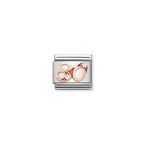 Composable Classic Link Number 80 in Rose Gold Link in rose gold with Zirconia