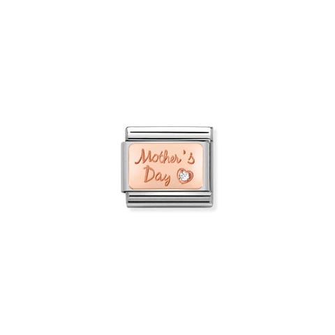 Composable Classic Link Mother’s day Link mit Schriftgravierung und Zirkonen