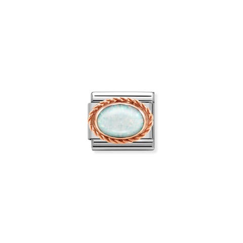 Composable Classic Link in Rosagold Weißer Opal Link mit Naturstein