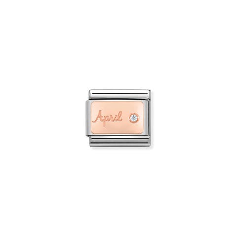 Composable Classic April Link in Rose Gold Link in bonded rose gold and synthetic gemstone