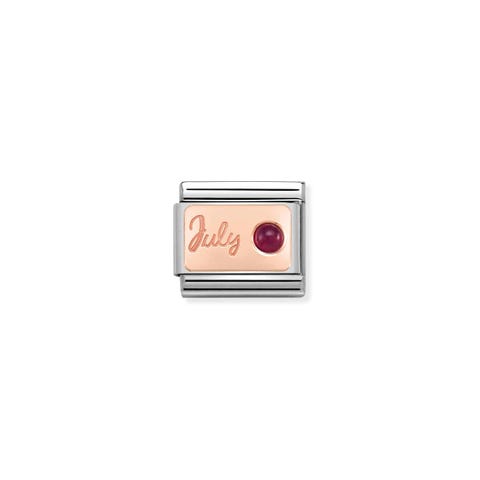 Composable Classic July Link in Rose Gold Link in bonded rose gold and ruby