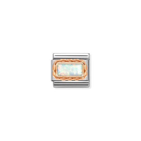 Composable Classic Link, White Opal in rose gold Stainless steel Link with Opal and rose gold