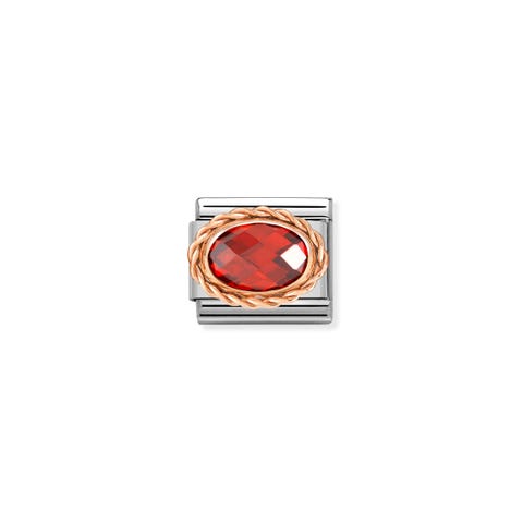 Composable Classic Link in Rosagold Stein in Rot Link mit facettiertem Cubic Zirkonia in Rot und Rosagold