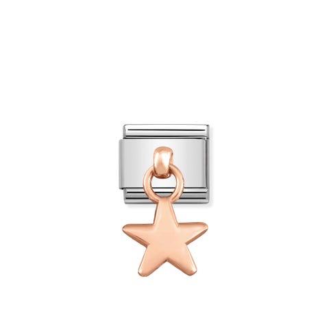 Composable Classic Link Star Pendant Stainless steel Link with bonded rose gold symbols
