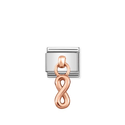 Composable Classic Link Rose Gold Infinity Stainless steel Link with pendants in bonded rose gold