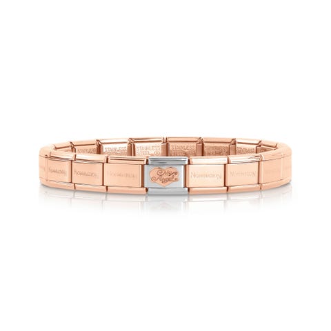 Bracciale Composable Classic My Angel Oro rosa Bracciale My Angel già composto con Base rosa