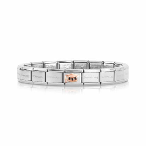 Bracelet Composable Classic Chapeau de Diplôme Bracelet avec Chapeau de Diplôme et Pierres noires