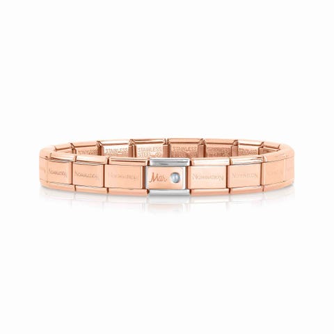 Bracelet Composable Classic avec Pierre de Naissance Mars Bracelet avec Aigue-marine