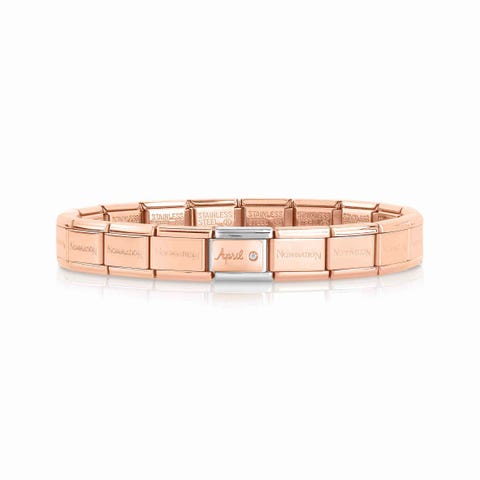 Bracelet Composable Classic avec Pierre de Naissance Avril Bracelet avec pierres semi-précieuses