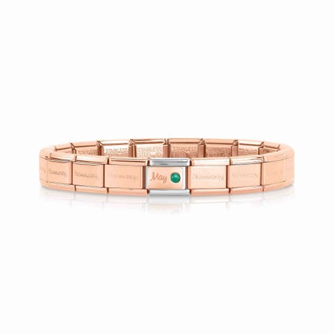Classic Composable Bracelet with May Birthstone Bracelet with green emerald