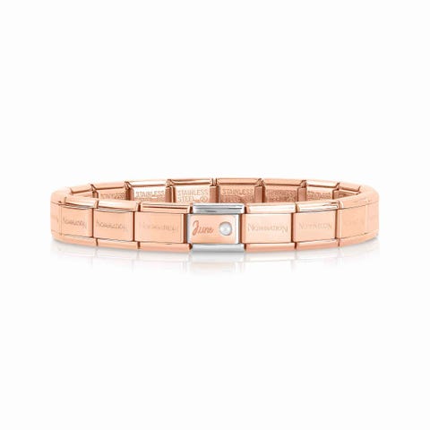 Bracelet Composable Classic avec Pierre de Naissance Juin Bracelet avec Pierre de Lune blanche