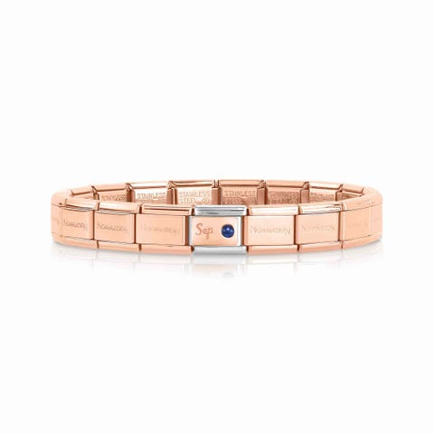 Bracelet Composable Classic avec Pierre de Naissance Septembre Bracelet avec Saphir bleu