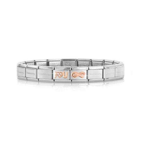 Classic Composable bracelet I LOVE YOU + Infinity Bracelet with love symbols