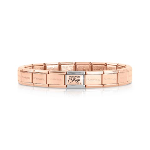 Bracelet Composable Classique Promesse pour toujours  Bracelet avec base rose et mains