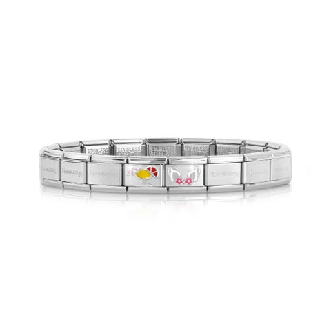Classic Composable bracelet Cocktail + Flip Flops Bracelet, summer theme, sterling silver