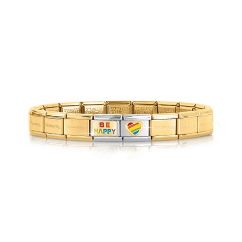 Golden Classic Composable bracelet, Rainbow symbols Bracelet with coloured symbols