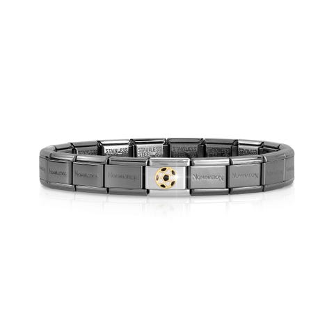 Black Classic Composable bracelet, Football Bracelet with Soccer symbol