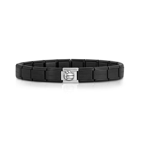 Bracelet acier Italien lettre noir au choix BRSL1 N - BIJOUX/Bijoux  personnalisé - cadoshop