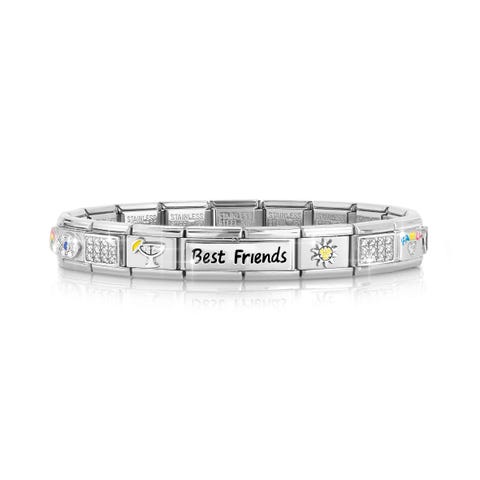 Bracelet Composable classique symboles et messages en argent Bracelet composé avec messages, symboles et pierres