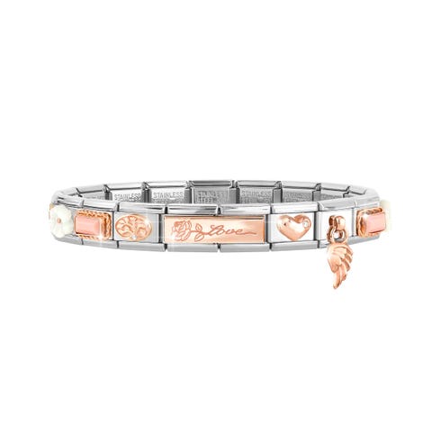 Composable Classic Ready to Wear Bracelet, bonded rosegold Love symbols Ready to Wear bracelet for Her with stones, symbols and pendants