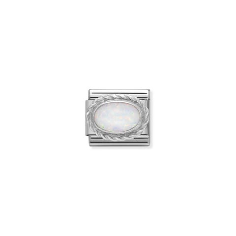 Composable Classic Link Oval white Opal Link of October Birthstone